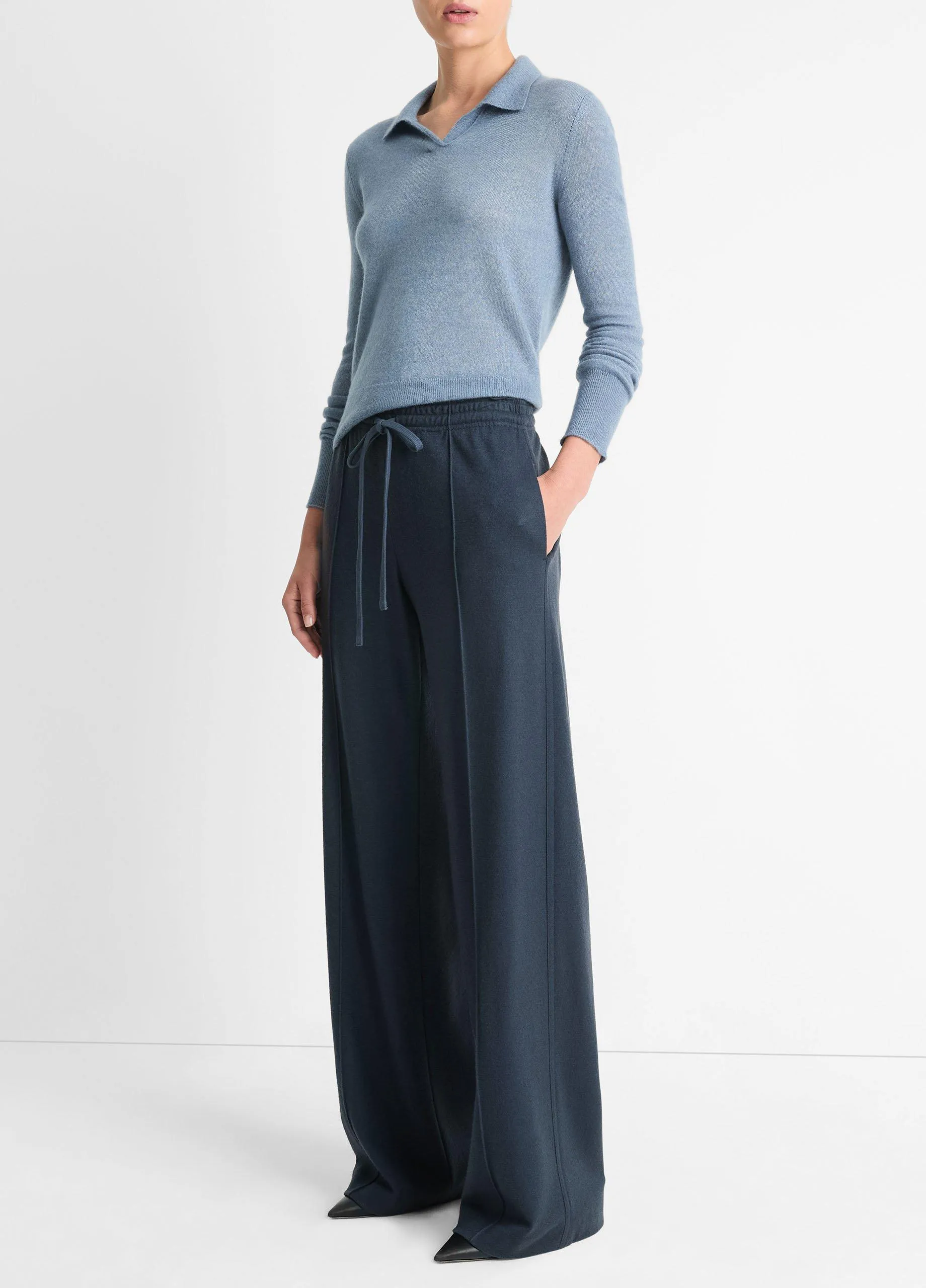 Wool-Blend Drawstring Pull-On Pant