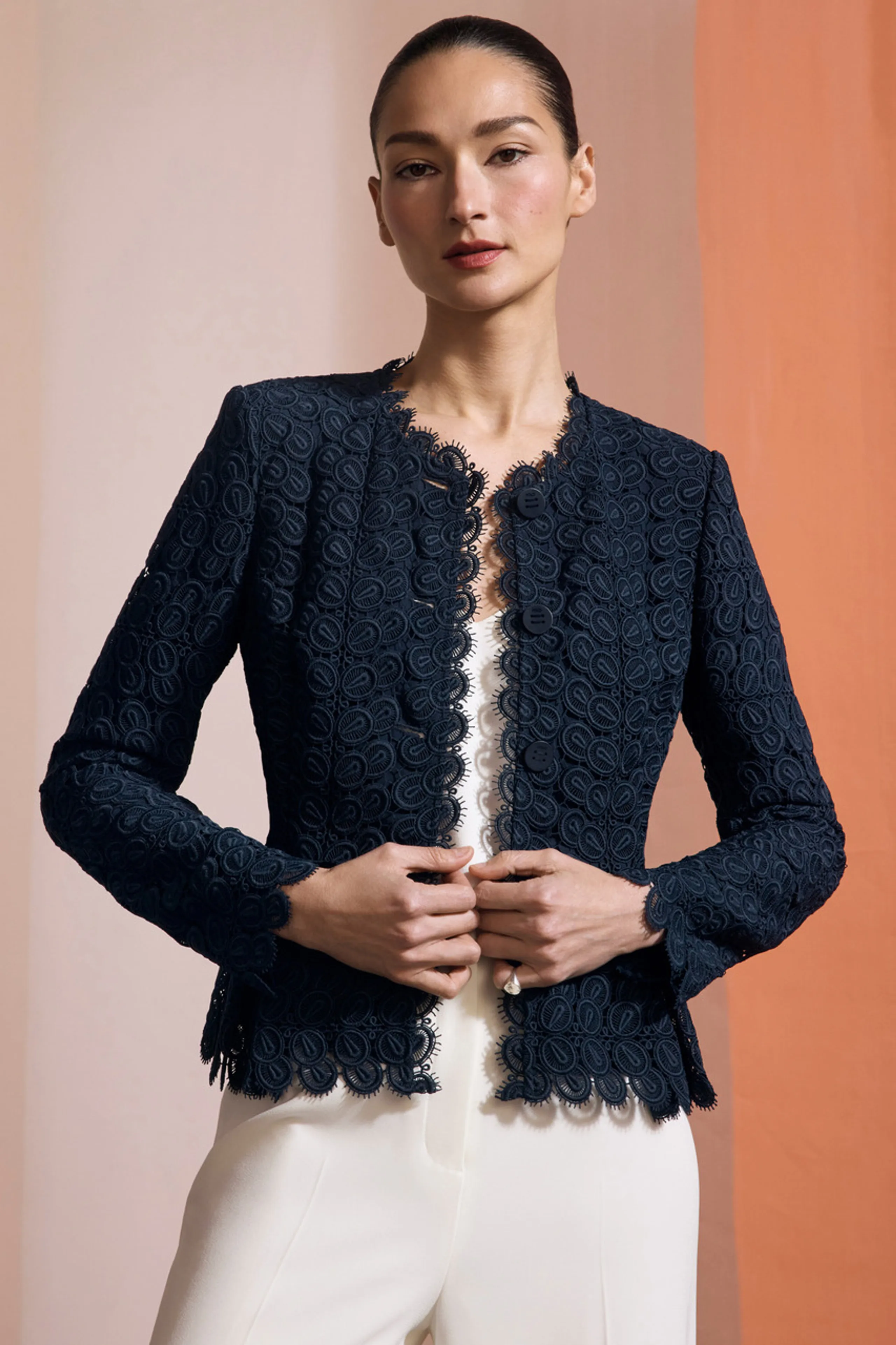 Zaria Jacket Navy Lace